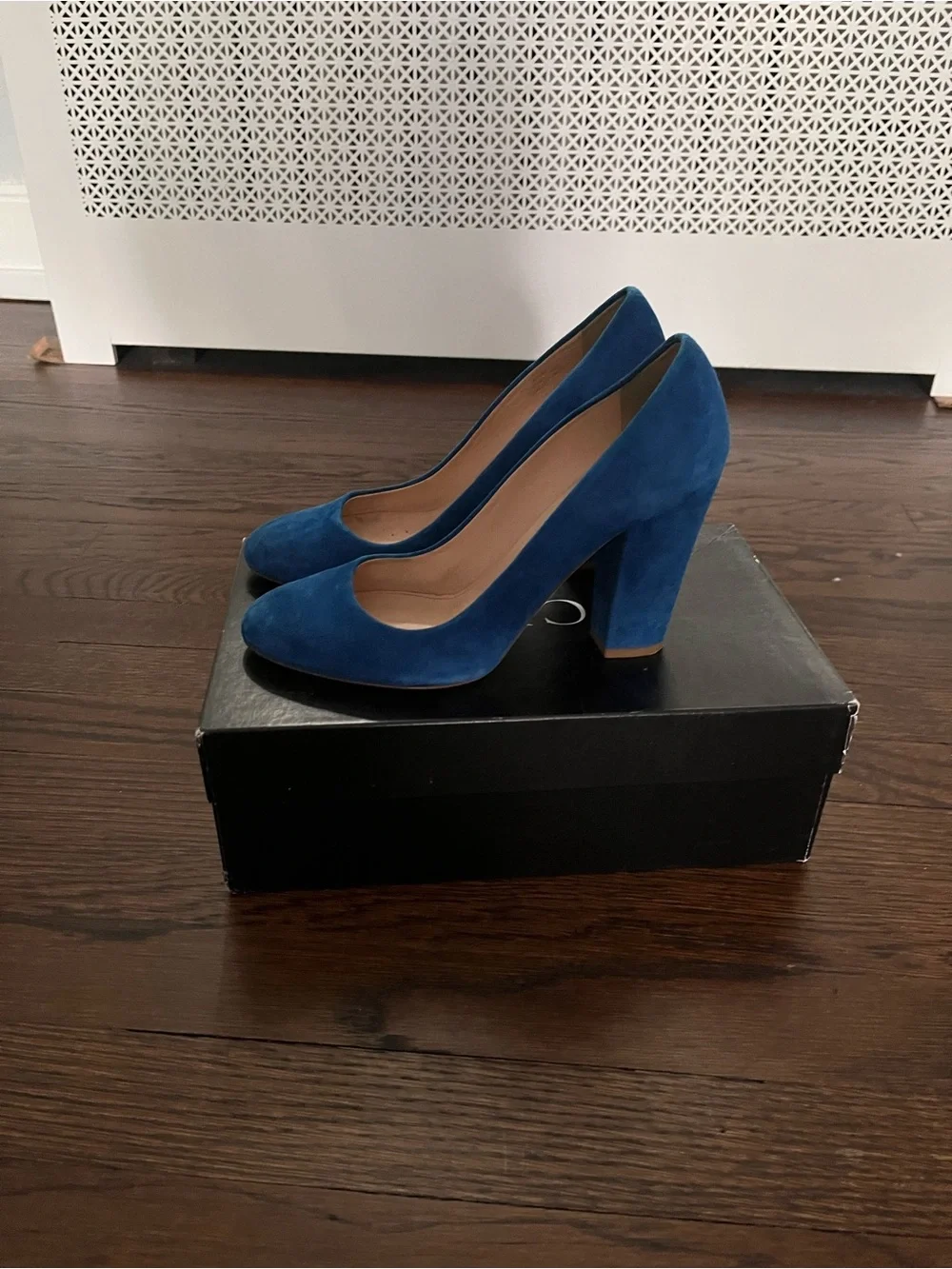 J. Crew Blue Suede Round-Toe Pump